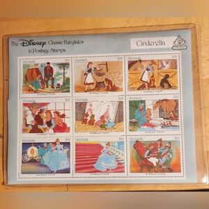 GRENADA DISNEY CLASSIC FAIRYTALES CINDERELLA STAMPS SHEET OF 9 MNH 1987 W/ COA
